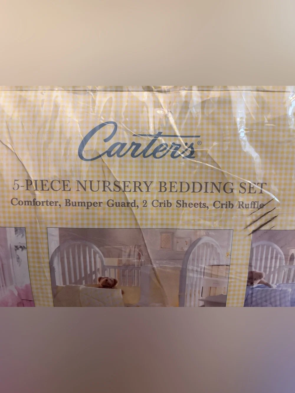 Carter's 5-piece Light Blue Plaid Nursery Bedding Set - New!